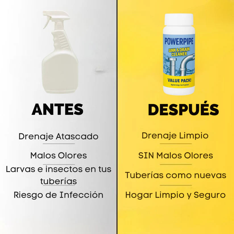 PowerPipe: Limpiador de Drenajes y Taza WC